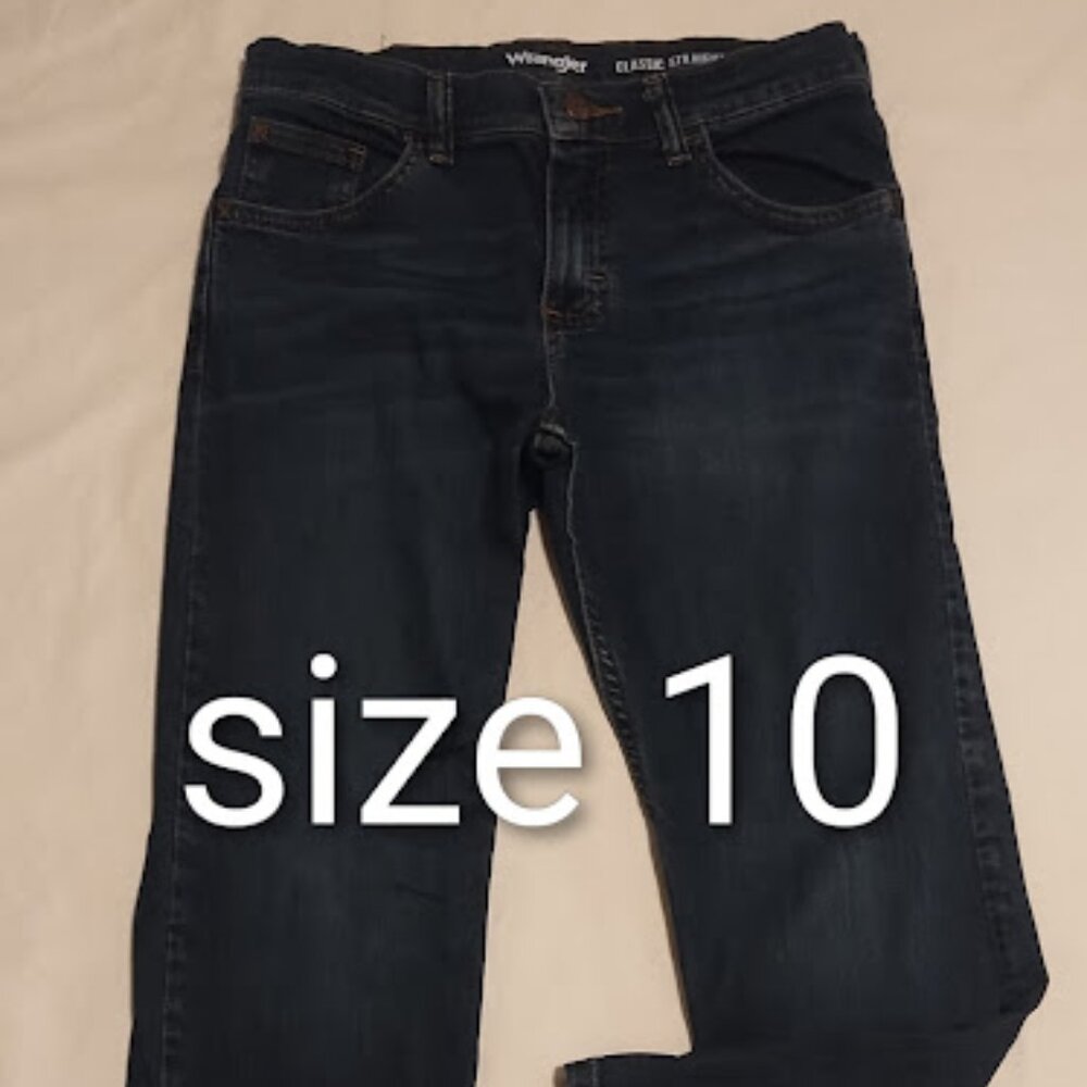 EUC Wrangler Husky Boys Jeans Classic Straight Size 10 adjustable waist band